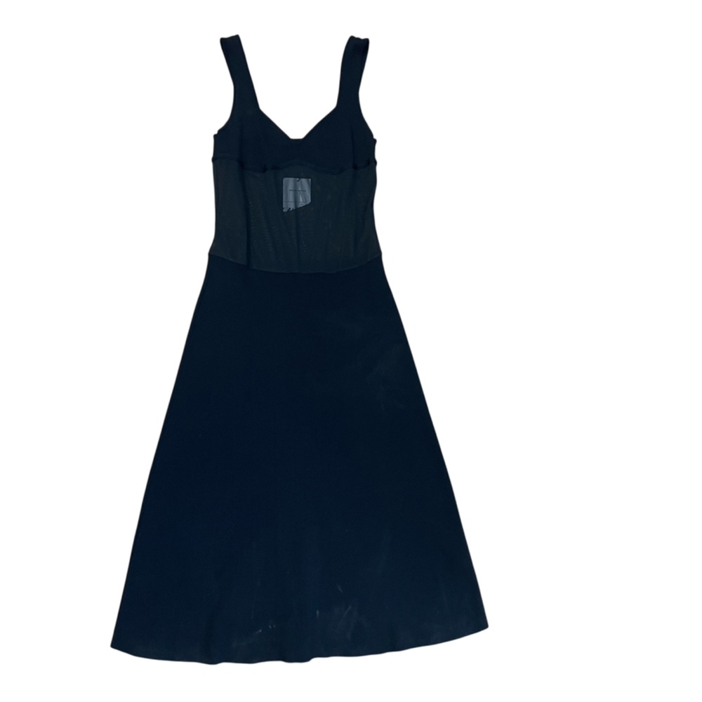 NWT Zara Maxi Dress Illusion Mesh Large Black Sheer LBD Special Edition Edgy